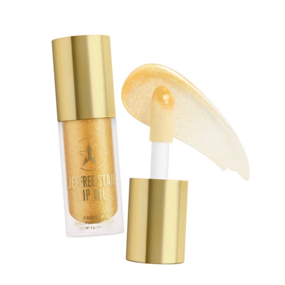 SELF‎ MADE New in Box Lip Oil Jeffree Star Clear with Gold Glitter moisturizing